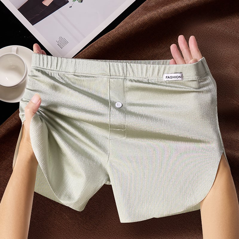 Muške gaće od najlona Ice-Silk s ribastim pletivom, antibakterijska podstava u preponama, srednji struk, 41-50D