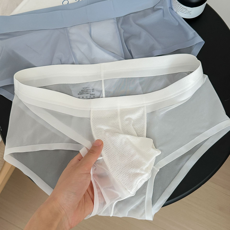 1003# Muške gaćice od ice silk-a, tanke i prozračne, s odvojenim džepom – ultra tanke, opuštenog kroja