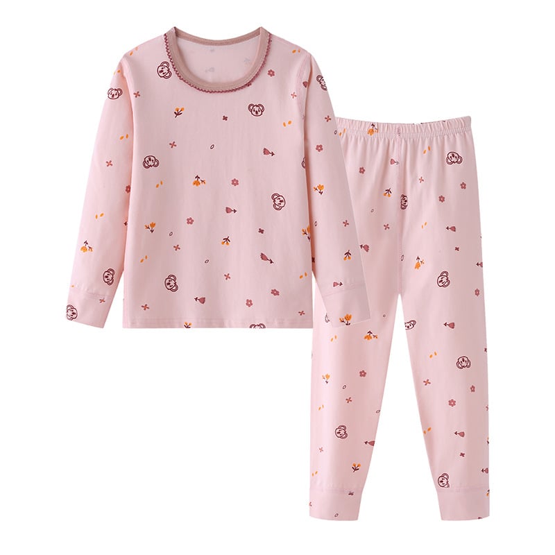 Mergaitėms termo apatinių komplektas – rudens viršus ir kelnes, 95% medvilnė su spandeksu, 210 g/m², vieno sluoksnio, vidutiniškai šiltas