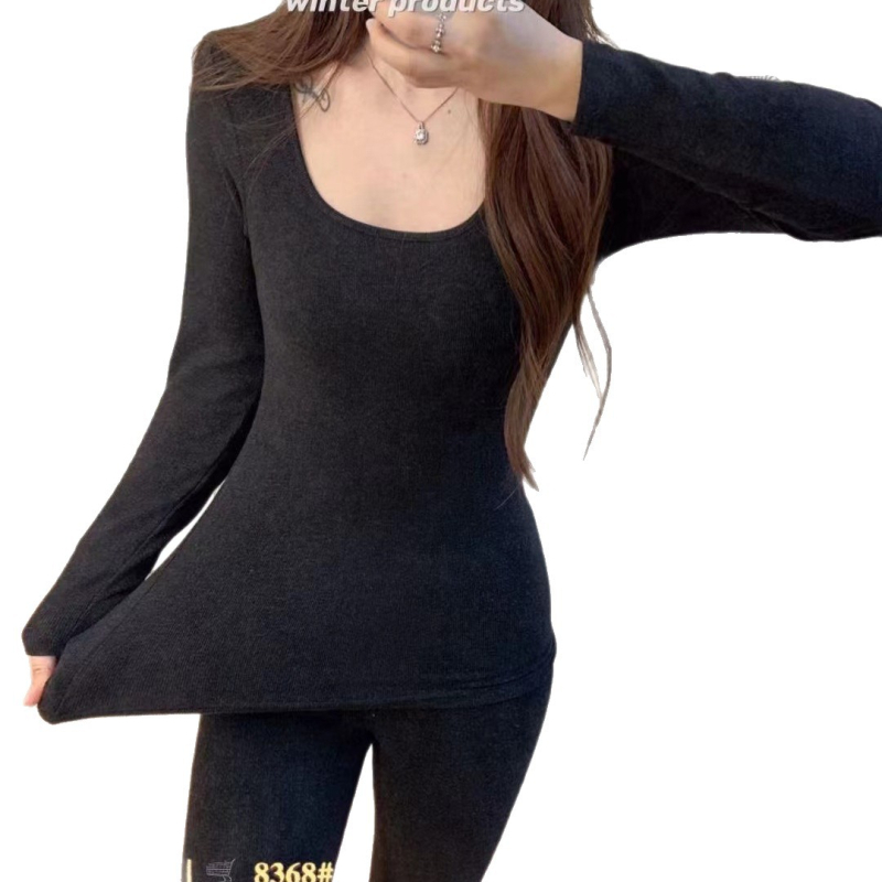 Set de lenjerie termică pentru femei — Mulberry silk; modelare corp, elasticitate, căldură; decolteu pătrat; strat de bază; grosime 201-250 g/m2