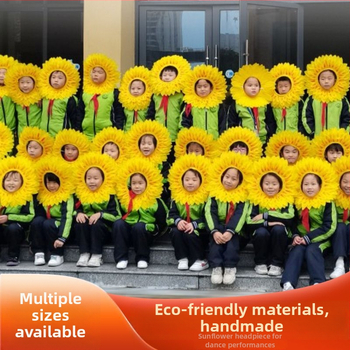 Слънчогледова украса за глава за деца – за изпълнения и танци, сценичен вход (лято 2021)