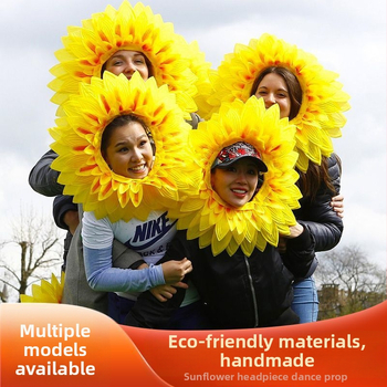 Слънчогледова украса за глава за деца – за изпълнения и танци, сценичен вход (лято 2021)