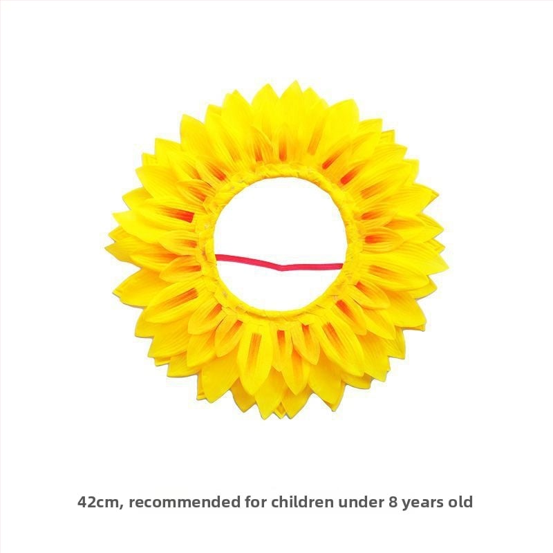 Слънчогледова украса за глава за деца – за изпълнения и танци, сценичен вход (лято 2021)