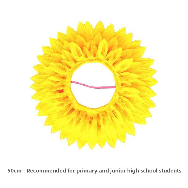 Слънчогледова украса за глава за деца – за изпълнения и танци, сценичен вход (лято 2021)