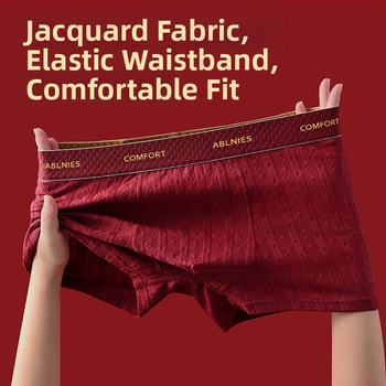 Muške bokserice od pamuka, prozračne i antibakterijske, srednji pojas, uzorak teksta