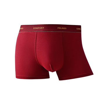 Muške bokserice od pamuka, prozračne i antibakterijske, srednji pojas, uzorak teksta