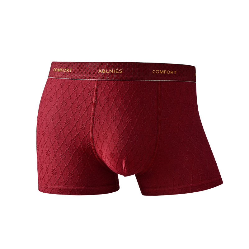 Muške bokserice od pamuka, prozračne i antibakterijske, srednji pojas, uzorak teksta