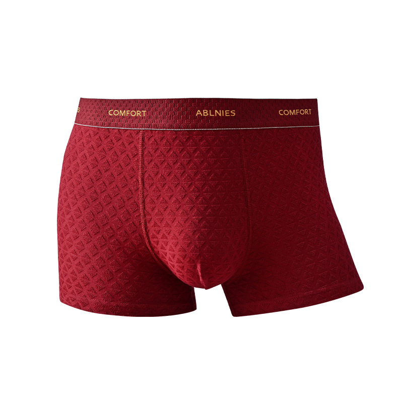 Muške bokserice od pamuka, prozračne i antibakterijske, srednji pojas, uzorak teksta