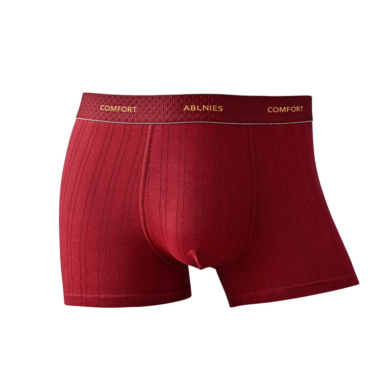 Muške bokserice od pamuka, prozračne i antibakterijske, srednji pojas, uzorak teksta