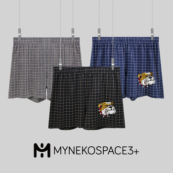 Ανδρικά μποξέρ από βαμβάκι με χαλαρή γραμμή, τύπωμα σκύλου, αναπνεύσιμο πλεκτό ύφασμα, μεσαία μέση