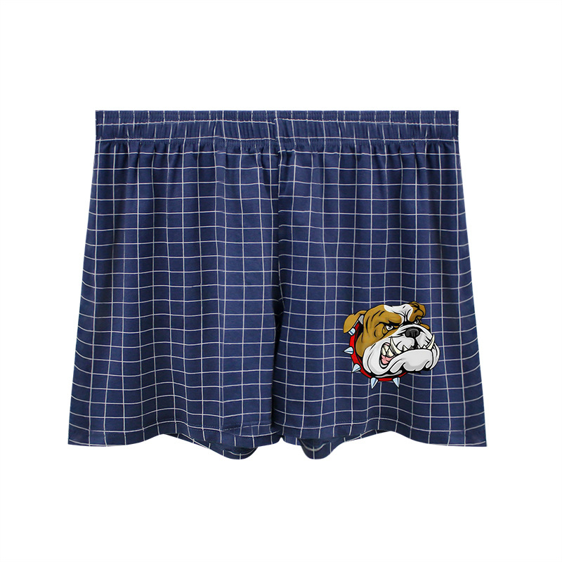 Ανδρικά μποξέρ από βαμβάκι με χαλαρή γραμμή, τύπωμα σκύλου, αναπνεύσιμο πλεκτό ύφασμα, μεσαία μέση