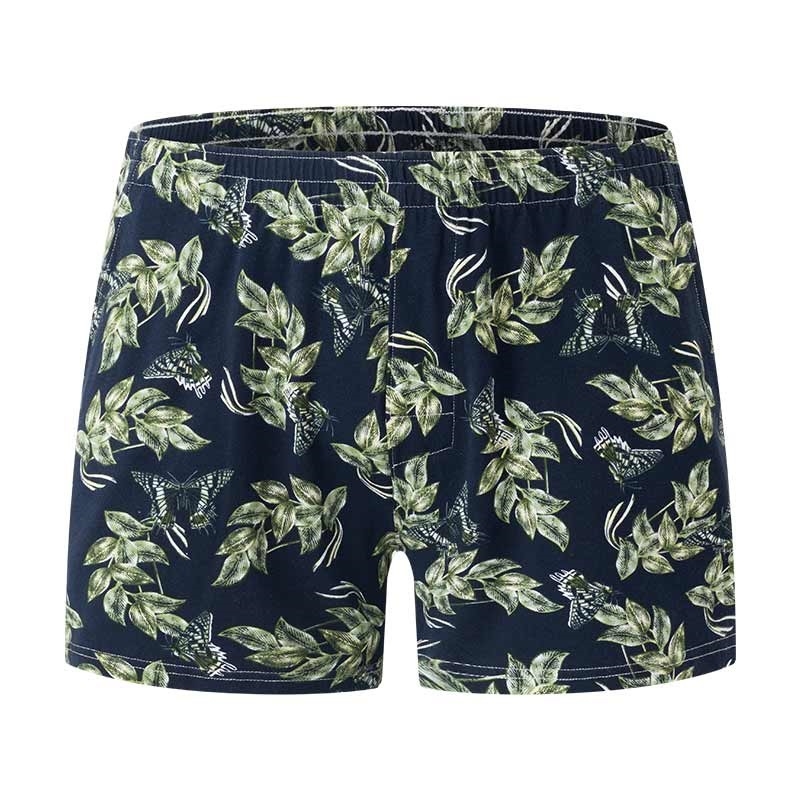 Muške bokserice od pamuka, s printom cvijeća, bezšivne, srednji pojas, prozračne