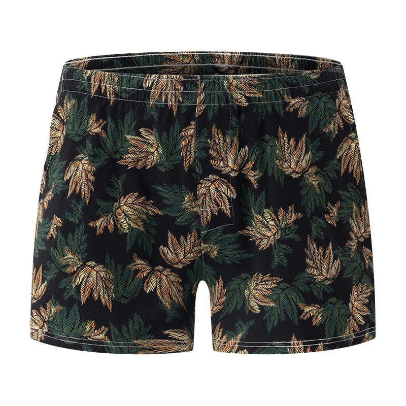 Muške bokserice od pamuka, s printom cvijeća, bezšivne, srednji pojas, prozračne