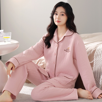 Odeća od flanelne tkanine, 100% pamuk, ekstra debeli, ovratnik s reverom, dugi rukavi, hlače