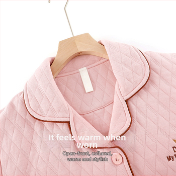 Odeća od flanelne tkanine, 100% pamuk, ekstra debeli, ovratnik s reverom, dugi rukavi, hlače