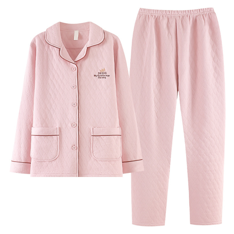 Odeća od flanelne tkanine, 100% pamuk, ekstra debeli, ovratnik s reverom, dugi rukavi, hlače