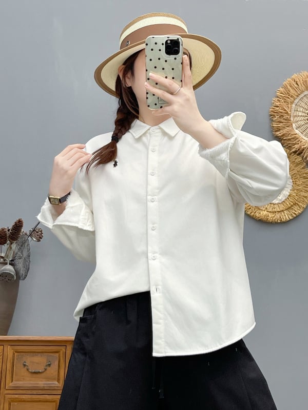 Pamukasta kardigan-košulja, duge rukave, ovratnik s reverom, jednostruko kopčanje, duljina 50–65 cm