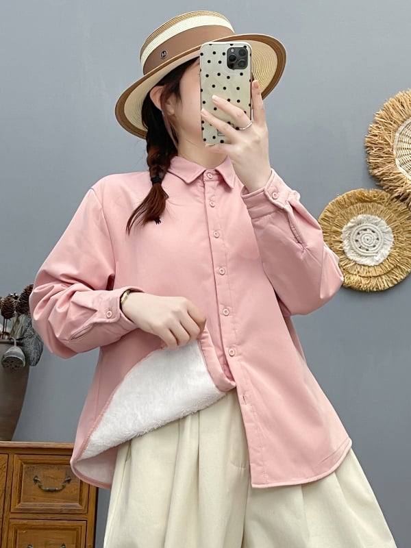 Pamukasta kardigan-košulja, duge rukave, ovratnik s reverom, jednostruko kopčanje, duljina 50–65 cm