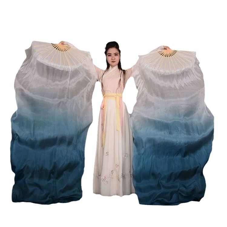 Hosszú selyem táncfán klasszikus tánchoz, tinta stílusú dizájnnal (Márka: Other; Célcsoport: felnőttek; Megjelenés: 2024 tavasz)