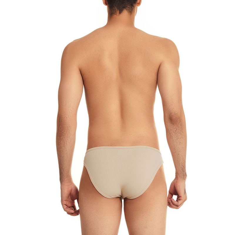 Muške gaćice od najlona s rebrastim pletenjem, elastične, niski struk, prozračne, jednobojne