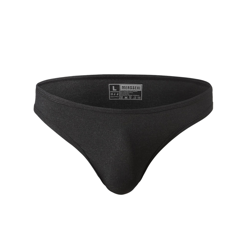 Muške gaćice od najlona s rebrastim pletenjem, elastične, niski struk, prozračne, jednobojne