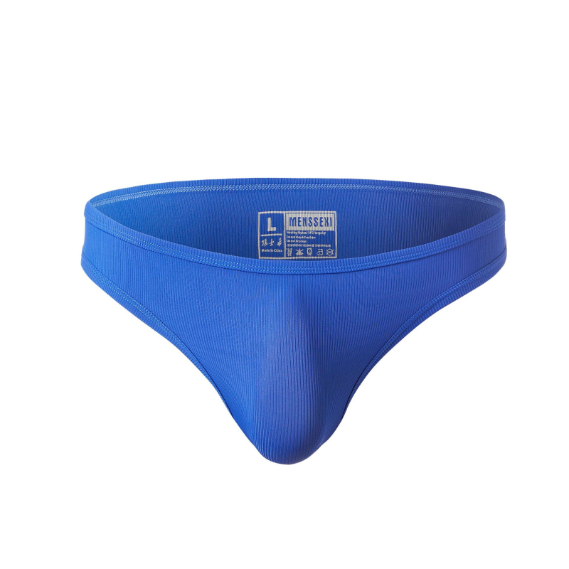 Muške gaćice od najlona s rebrastim pletenjem, elastične, niski struk, prozračne, jednobojne