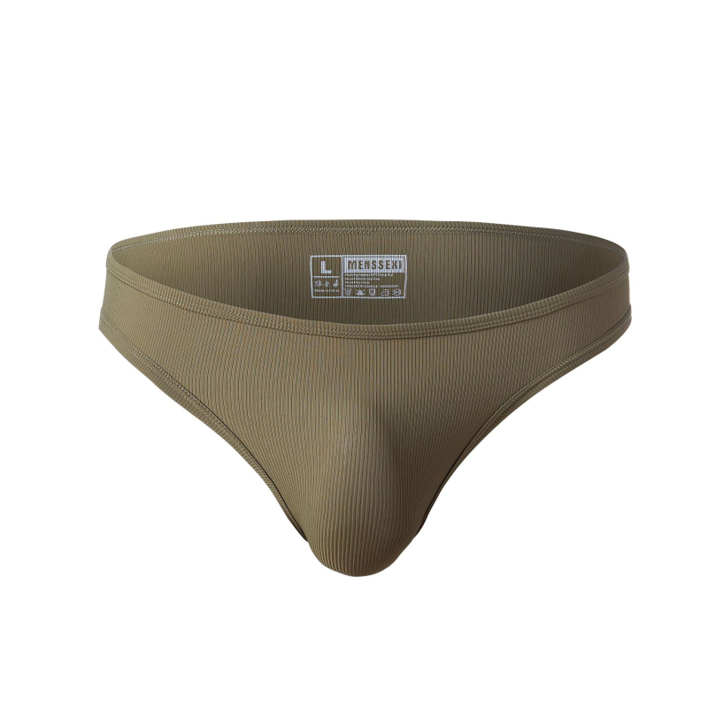 Muške gaćice od najlona s rebrastim pletenjem, elastične, niski struk, prozračne, jednobojne