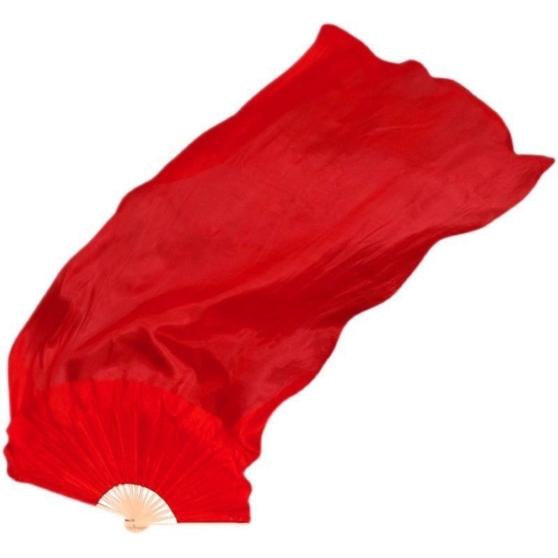 Копринен танцов фен, китайски стил, дълъг дизайн, античен стил, лято 2021