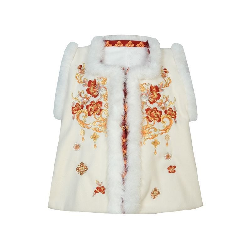 Moterių drabužiai kinų stiliuje, įkvėpti Ming dinastijos, komplektas su sijonu ir kvadratine apykakle, fleece įdėklas, PVC audinys 90–95%, kasdieniam nešiojimui