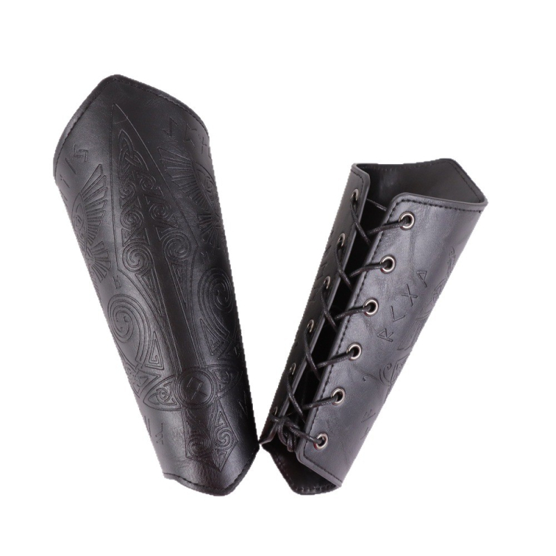 Srednjovjekovne retro reljefne zaštitne narukvice za zglobove za cosplay – viteška ručna obrana, PU koža + metalni dodaci, odrasli, ljeto 2025