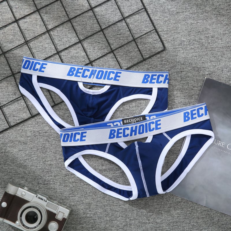 Becchoice Muške najlon gaćice s niskim strukom, bez šavova, prozračne, podizanje bokova