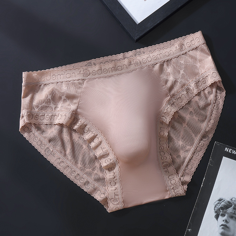 Muške bezšivne gaćice Ice Silk – Najlon glavna tkanina, pletene, prozračne, brzo sušeće, srednji struk