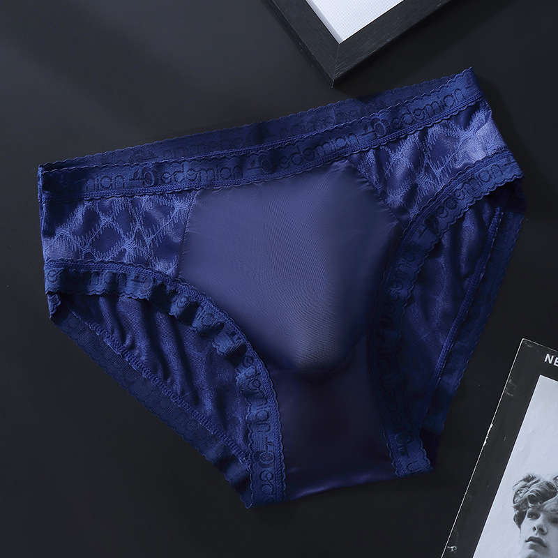 Muške bezšivne gaćice Ice Silk – Najlon glavna tkanina, pletene, prozračne, brzo sušeće, srednji struk