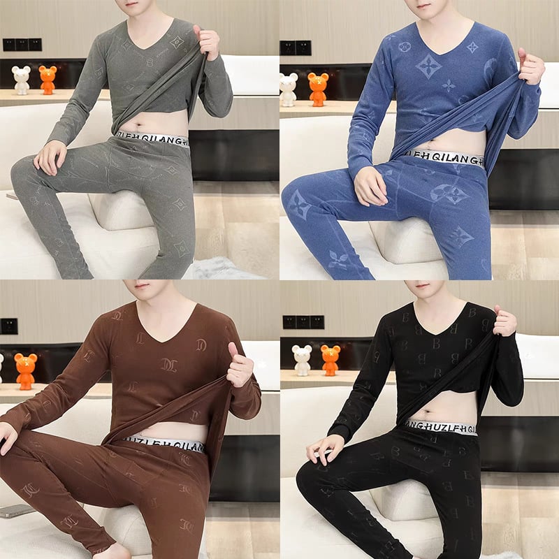 Muški termalni set donjeg i gornjeg rublja - prilagođen, uski kroj, bez šavova, nizak izrez (low-neck) (92% poliestera; gustoća tkiva 161–180 g/m²; prozračan; zadržava toplinu)