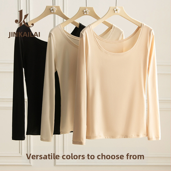 Nylonový termálny základný top, priedušný, antistatický, elastický, okrúhly výstrih