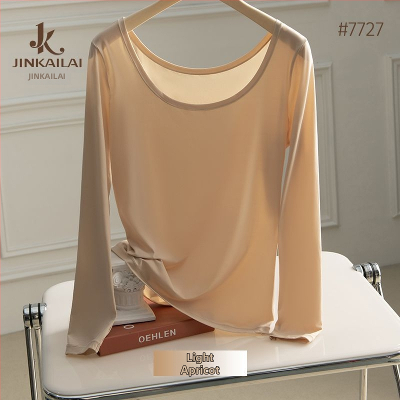 Nylonový termálny základný top, priedušný, antistatický, elastický, okrúhly výstrih