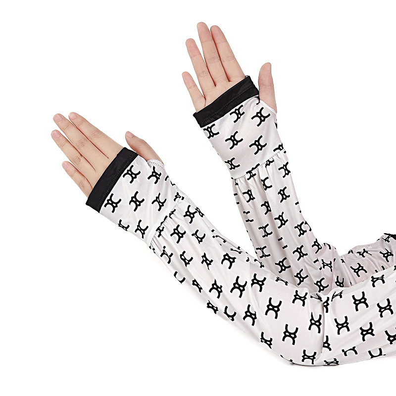 Ženske rukave od Ice Silk – labave, prozračne, uzorak s slovima i prugom, poliester + modal vlakna