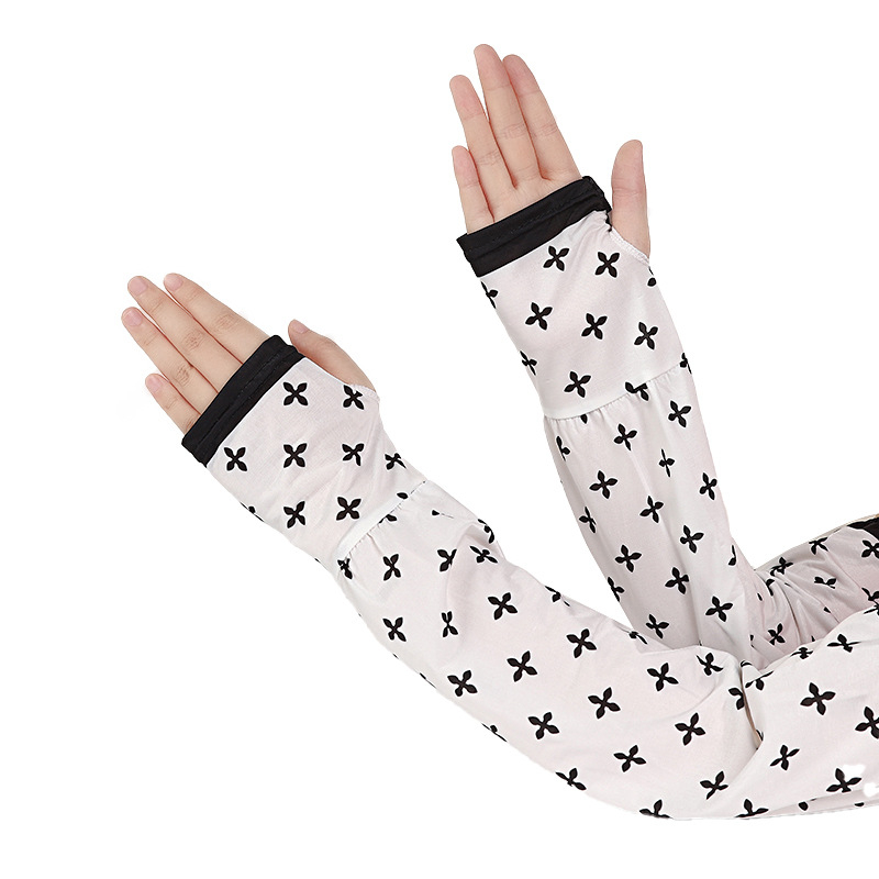 Ženske rukave od Ice Silk – labave, prozračne, uzorak s slovima i prugom, poliester + modal vlakna