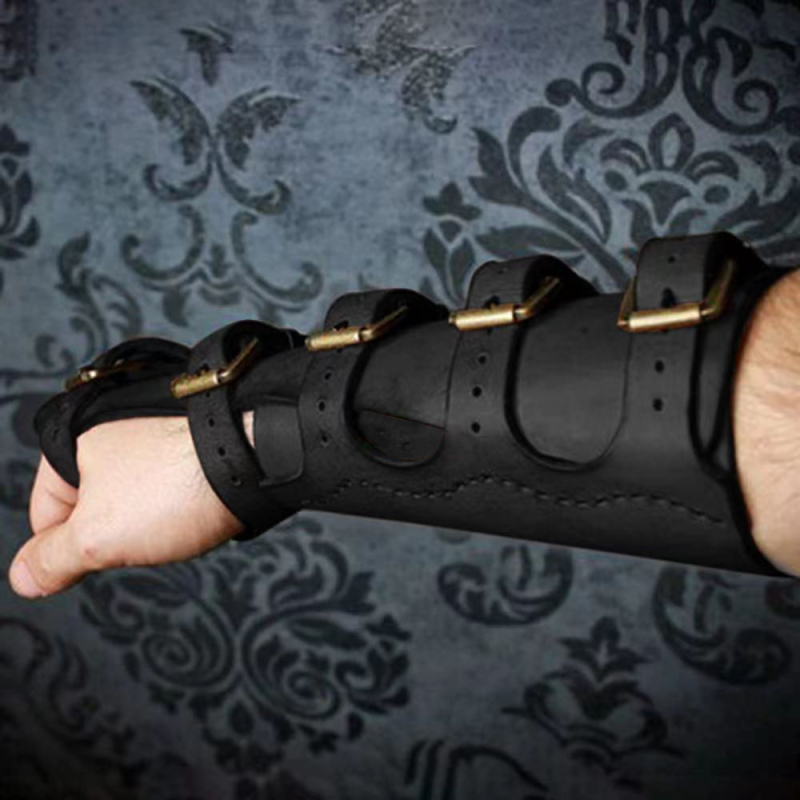 PU kožni zaštitnik zapešća — srednjovjekovni vitez, rock-punk dizajn s nitima, za fotografiju