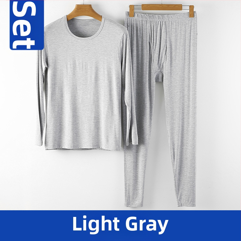 Pánsky viskozný teplý spodný set, hrubšia tkanina, okrúhly výstrih, štíhly strih, 95% viskóza, 5% elastán, hustota tkaniny 181-200 g/m²
