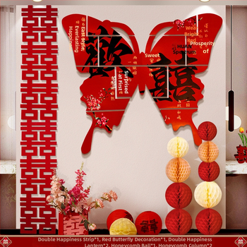 Vestuvinis fotografijos fonas su drugeliais - popierius, kaspėlė, rekvizitas vestuvėms vietos išdėstymui