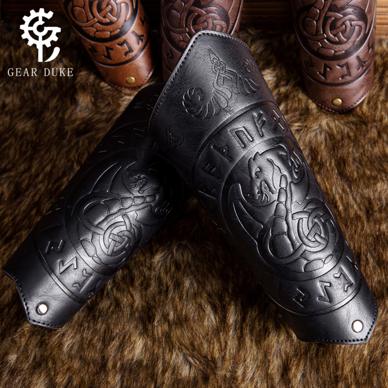 Gear Duke Srednjovjekovni vikingski reljefni narukvica za zglob, muški retro cosplay rekvizit, jesen 2024