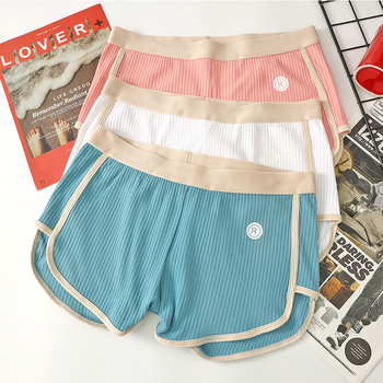 Ανδρικά βαμβακερά σορτς πιτζάμας, αναπνέοντα με ριμπ ύφανση, μεσαίο ύψος μέσης, μονόχρωμα