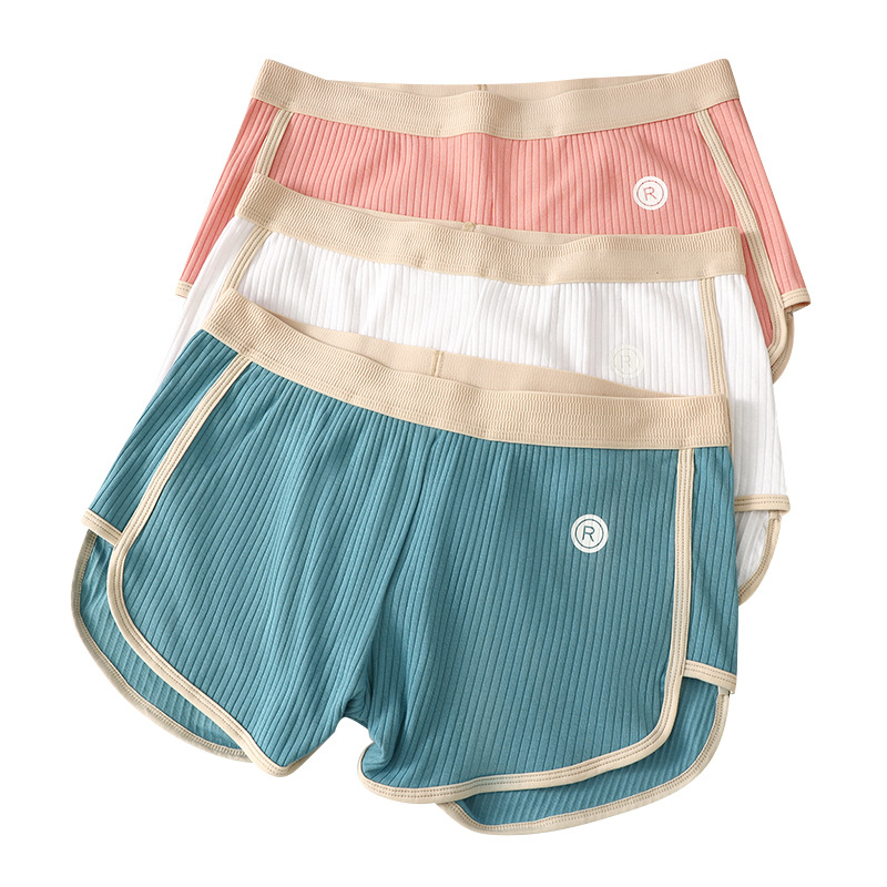 Ανδρικά βαμβακερά σορτς πιτζάμας, αναπνέοντα με ριμπ ύφανση, μεσαίο ύψος μέσης, μονόχρωμα