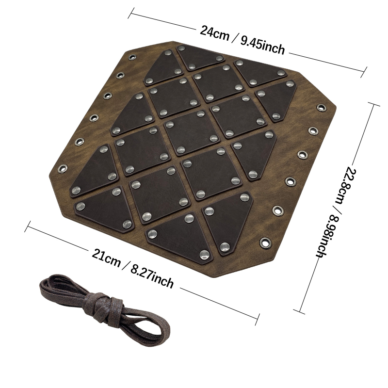 Srednjovjekovni kožni zaštitnik zapešća s kockastim uzorkom i zakovicama — cosplay (Brand: Hai fan en; Starosna dob: Odrasli; Sezona: Proljeće 2023)