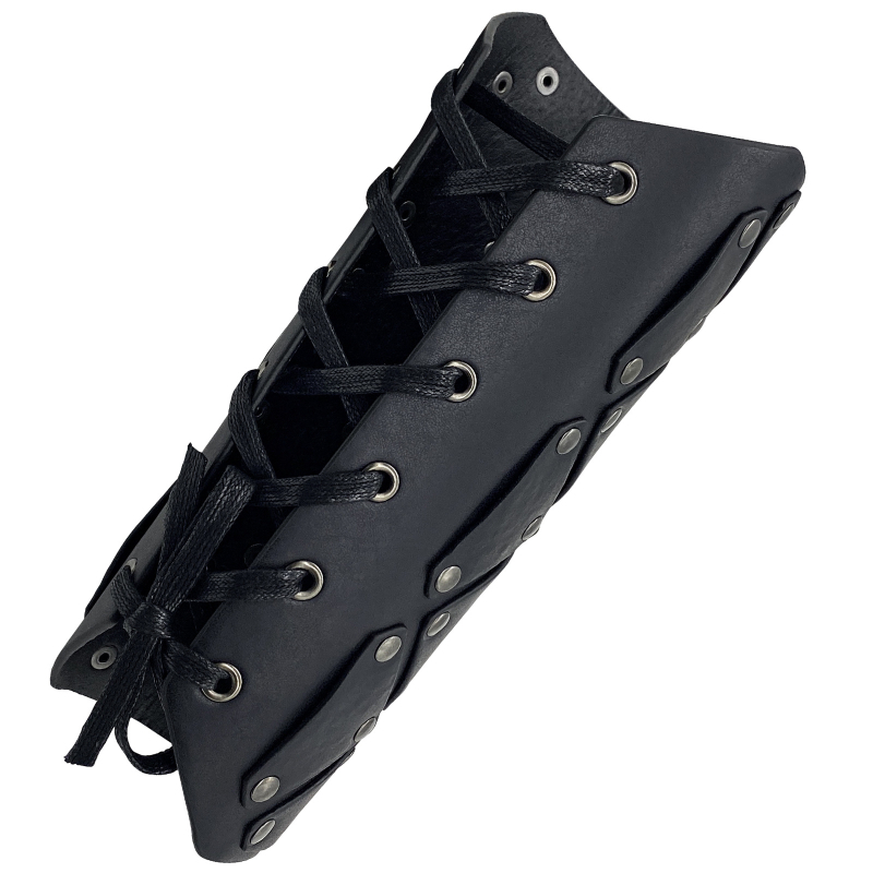 Srednjovjekovni kožni zaštitnik zapešća s kockastim uzorkom i zakovicama — cosplay (Brand: Hai fan en; Starosna dob: Odrasli; Sezona: Proljeće 2023)