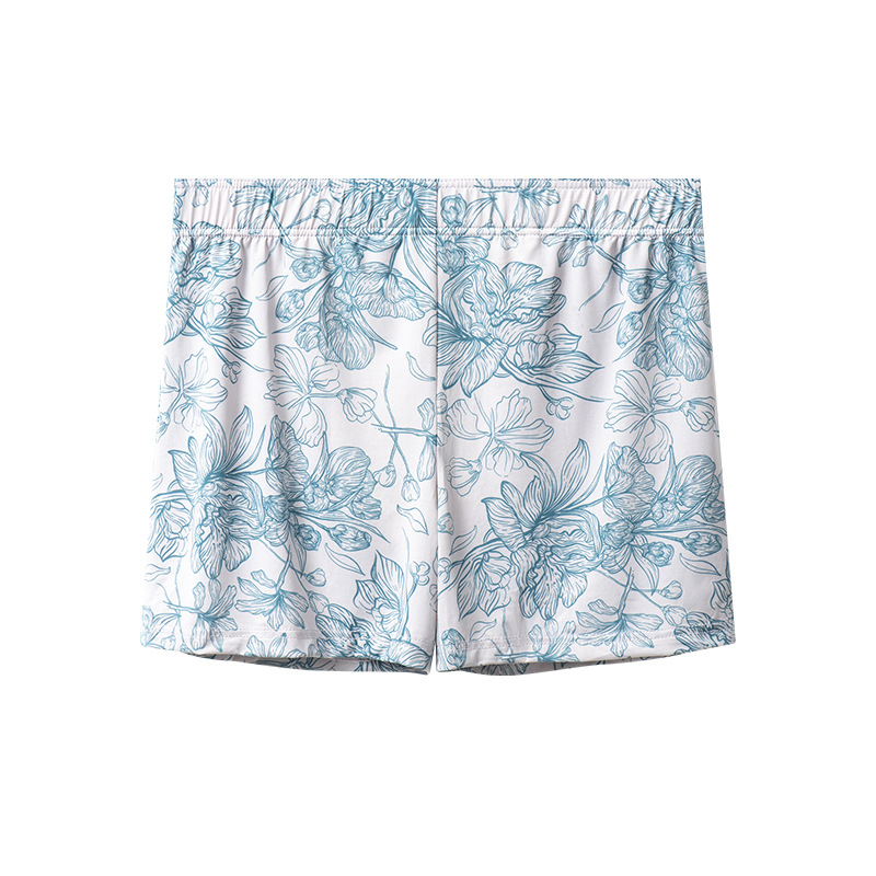 Muške boxerice Ice Silk od poliestera, upijanje vlage i prozračnost, podstava od viskoze, srednji pojas, cvjetni uzorak