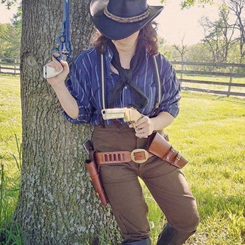 Arthur cosplay dodaci za kostim: Western denim pojas za pištolju za odrasle (Ljeto 2024, Marka: Other, Kategorija opskrbe: Spot)