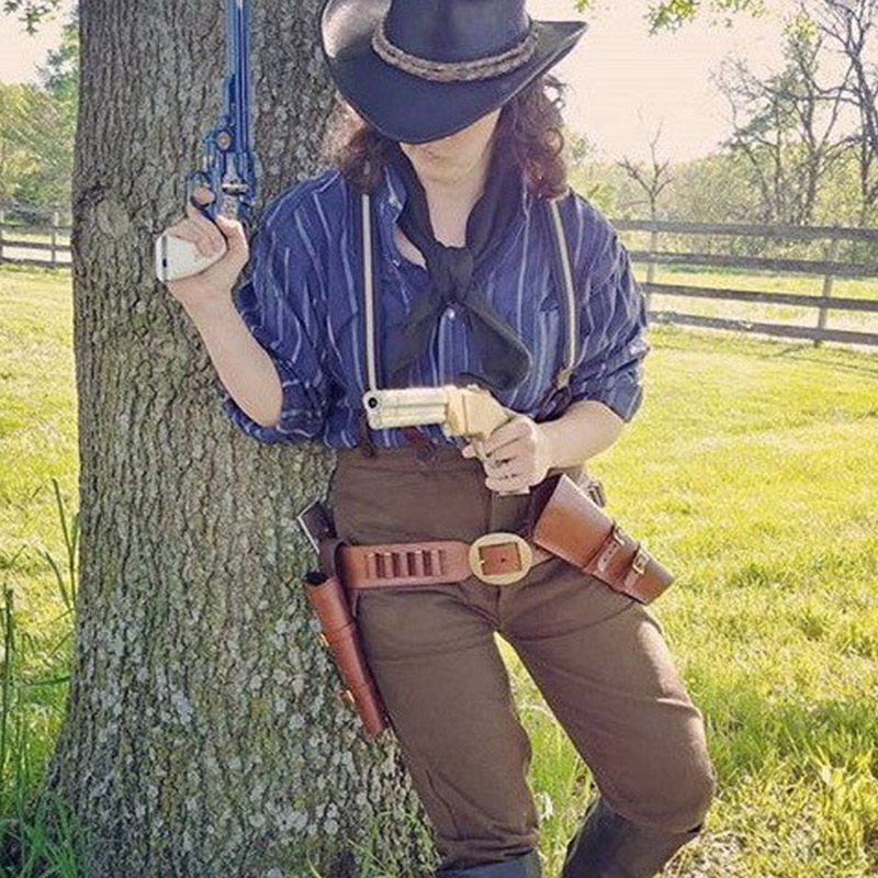 Arthur cosplay dodaci za kostim: Western denim pojas za pištolju za odrasle (Ljeto 2024, Marka: Other, Kategorija opskrbe: Spot)