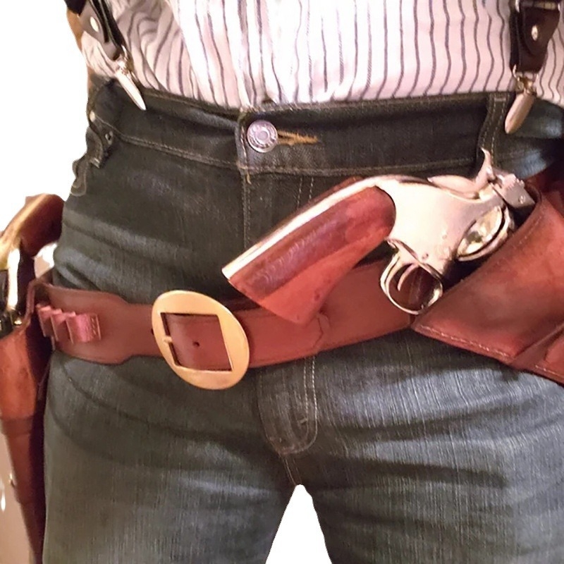 Arthur cosplay dodaci za kostim: Western denim pojas za pištolju za odrasle (Ljeto 2024, Marka: Other, Kategorija opskrbe: Spot)